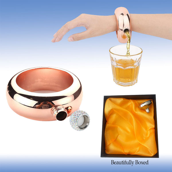 Diamante Tipped Booze Bangle - Rose Gold