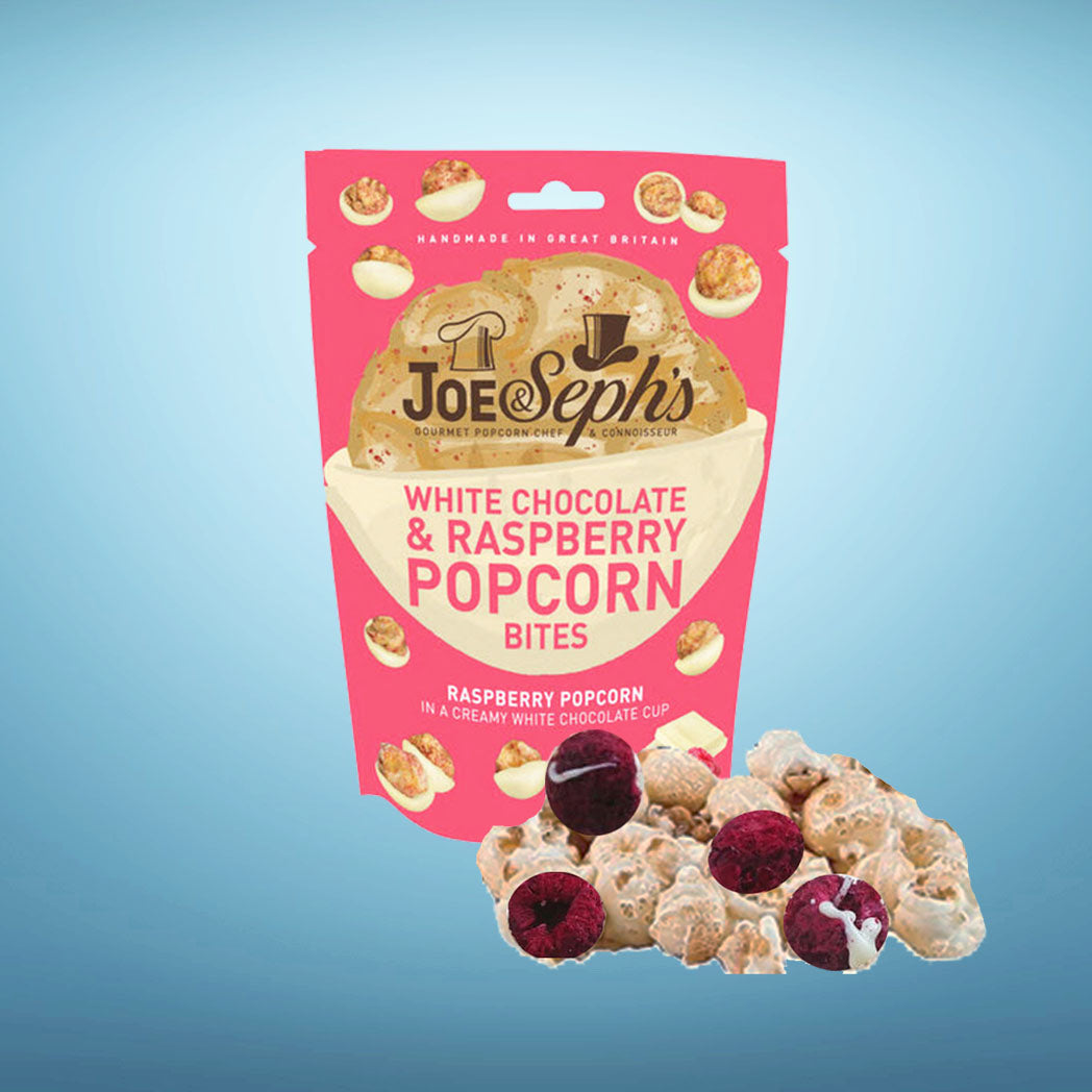 Joe & Sephs White Choc & Raspberry Popcorn The Gift Box Factory