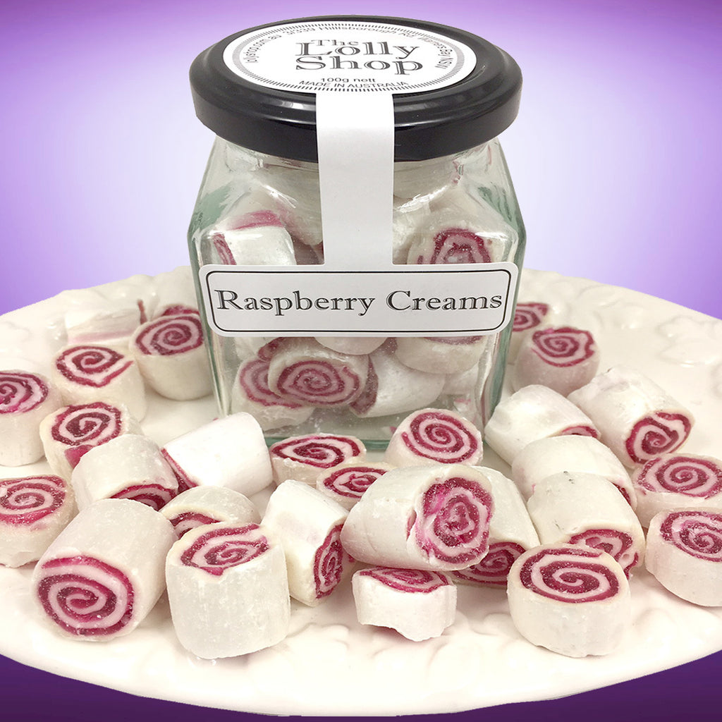 The Lolly Shop Raspberry Creams 100g