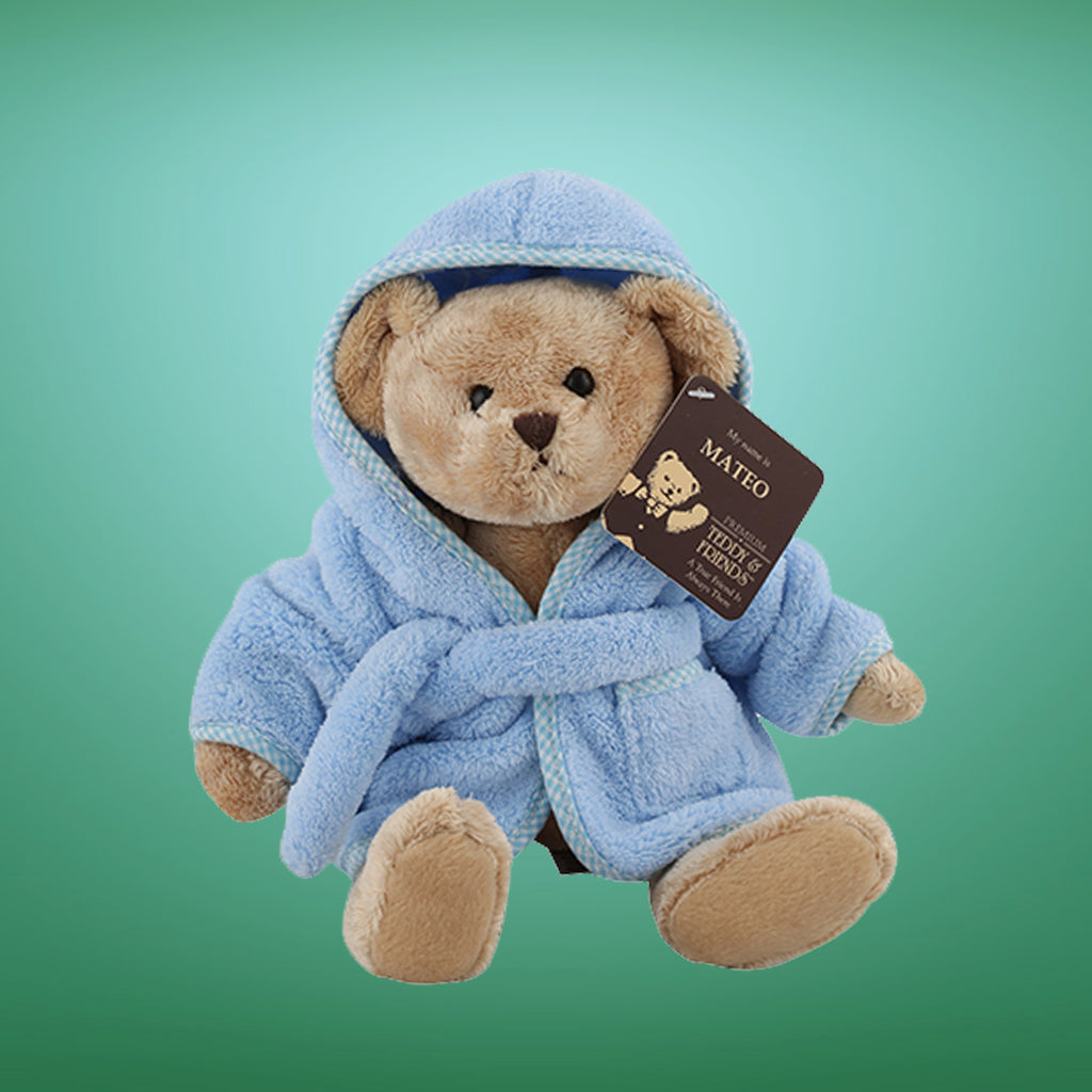 Bruce the Blue Bathrobe Teddy 32cm