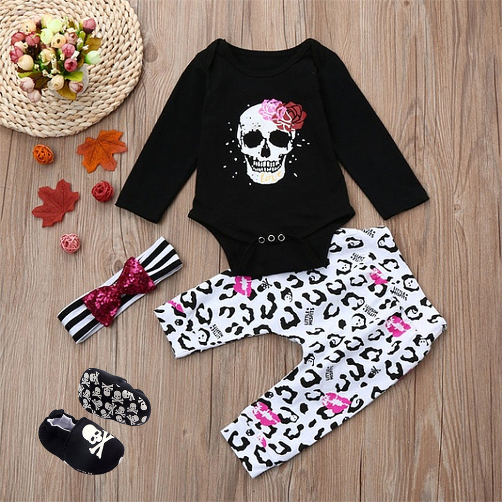 Baby Girl Skull Clothing Set
