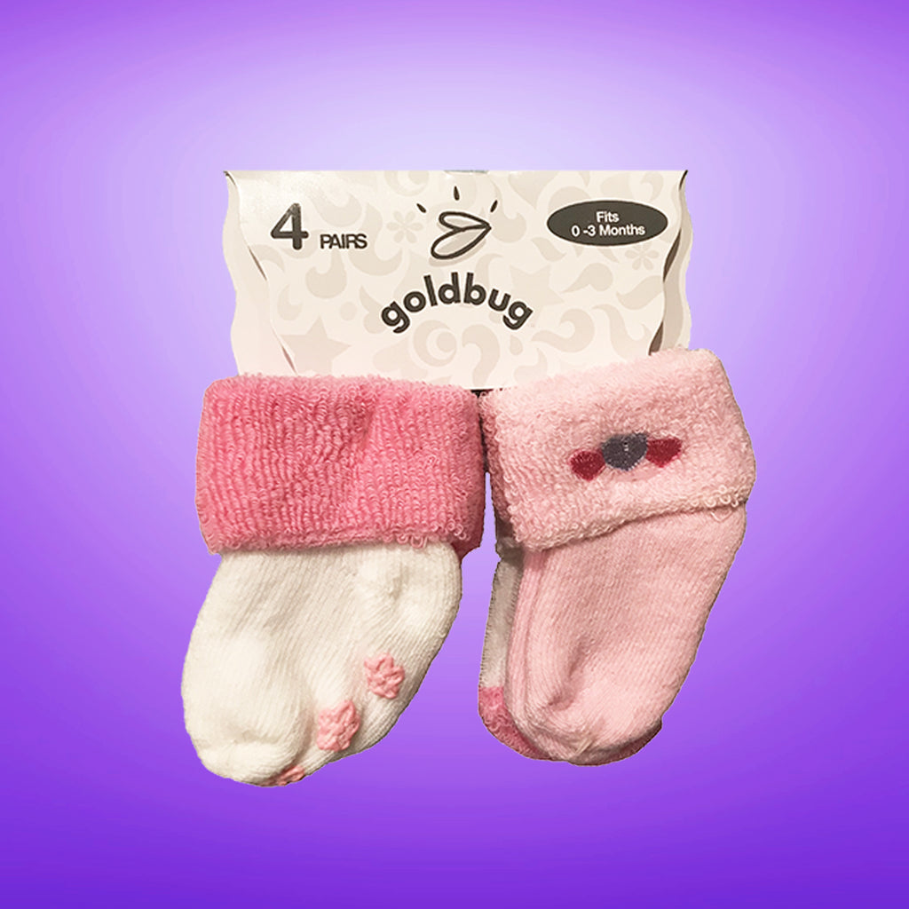 Goldbug Baby Girl Socks - 4 Pairs