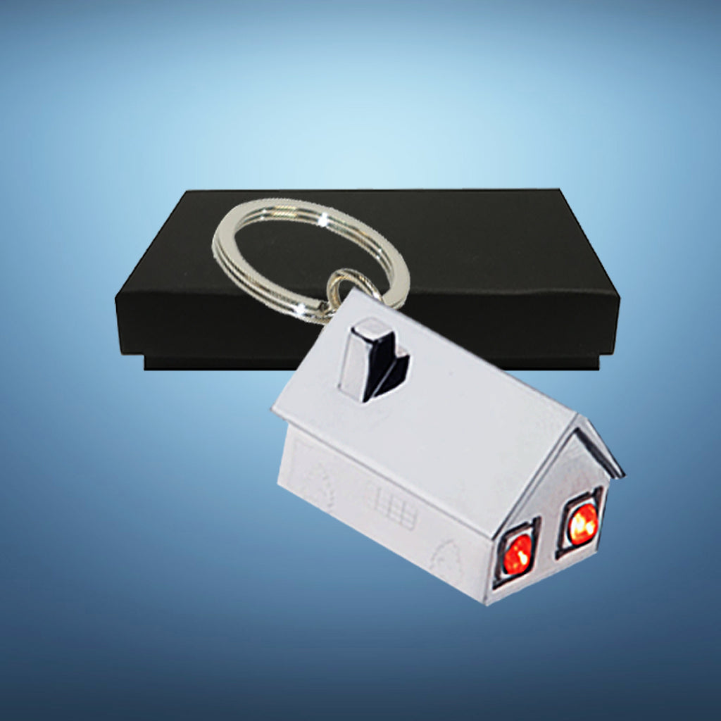 LED Chrome House Keychain