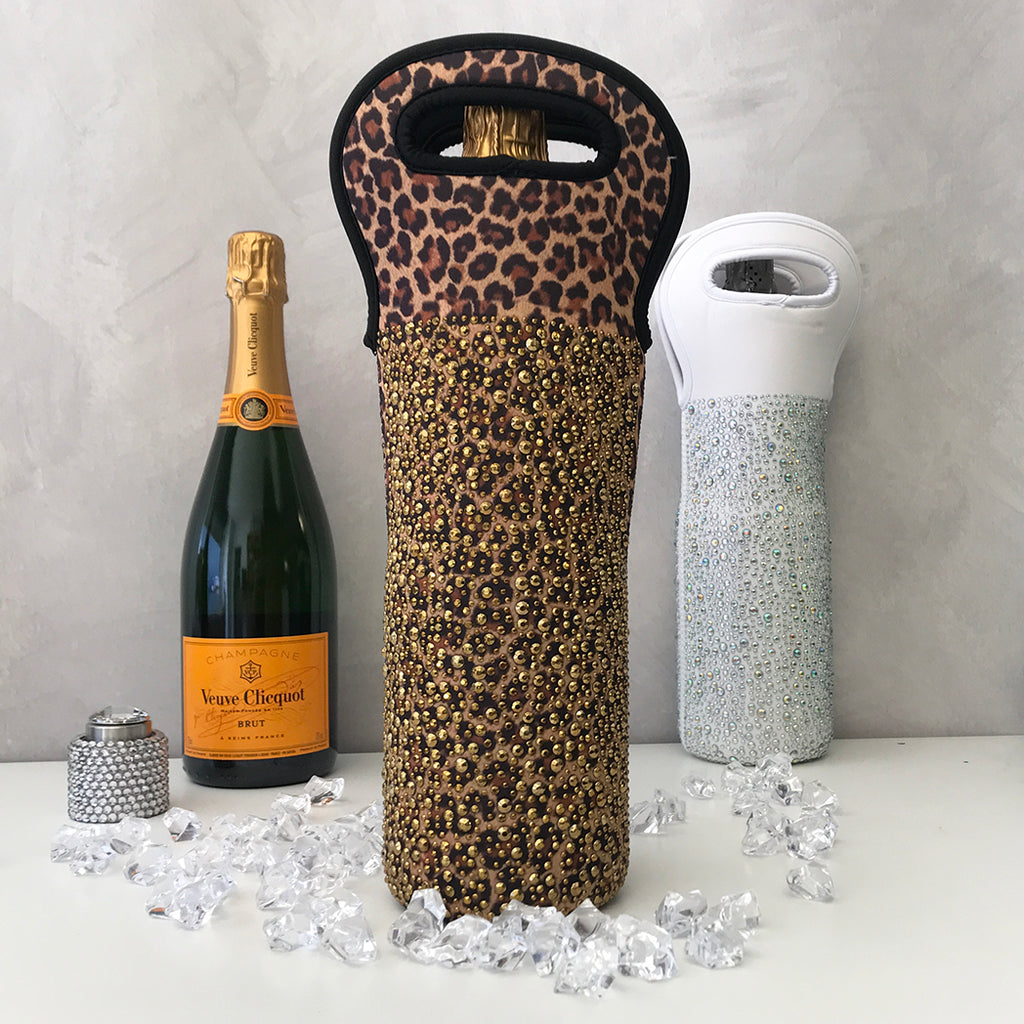 Leopard Diamante Wine Cooler
