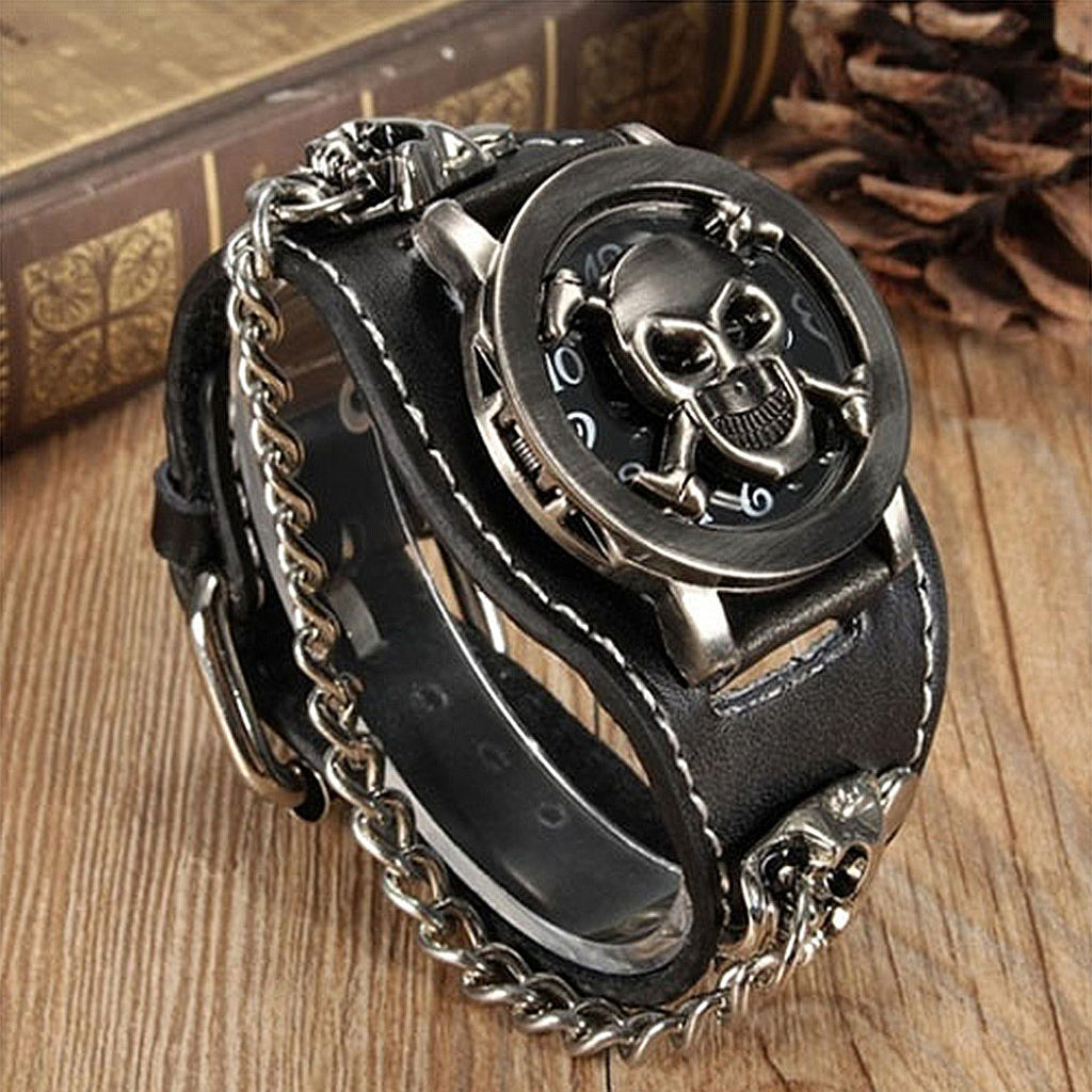 Retro Goth, Skull & Chain Watch