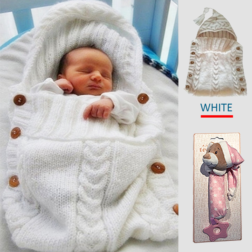 White Swaddling Baby Blanket