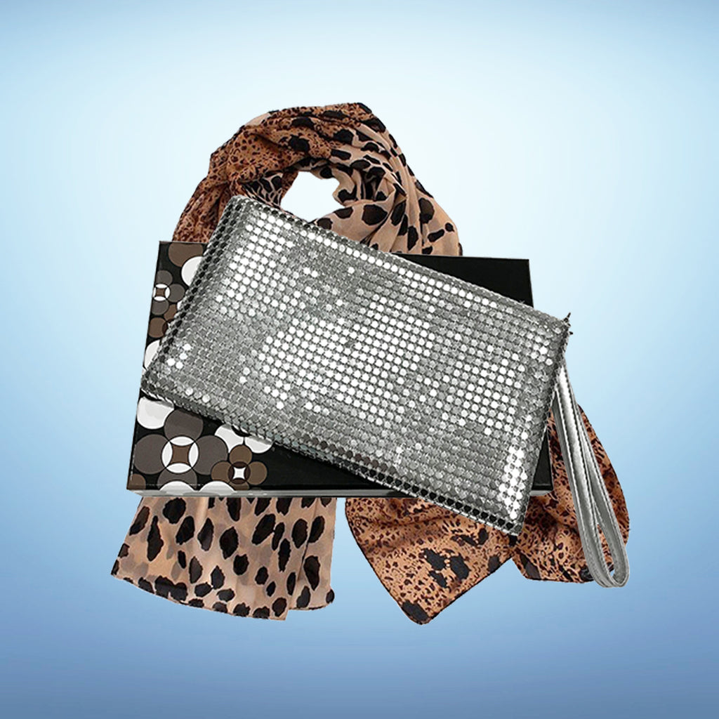 Vintage Mesh Clutch & Scarf
