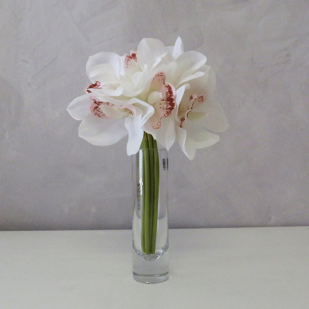 White Orchid Bouquet & Vase